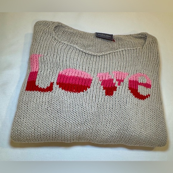 Wooden Ships Sweaters - Excellent condition, never worn Wooden Ships tan color Love Sweater in size S/M